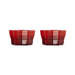 Le Creuset Stoneware Set of 2 Star Cerise Ramekins